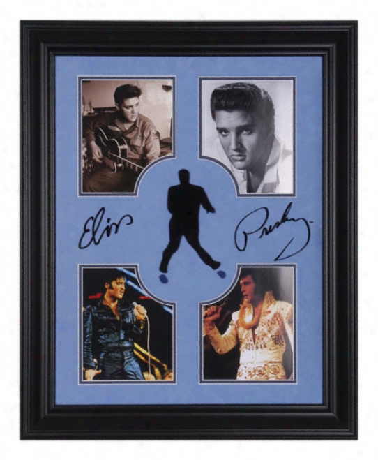 Elvis Presley Delhxe Framed Collage With Signature