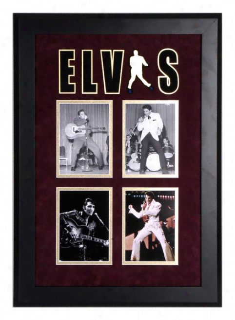 Elvis Presley Framed Photo Collage With Elvis Logo