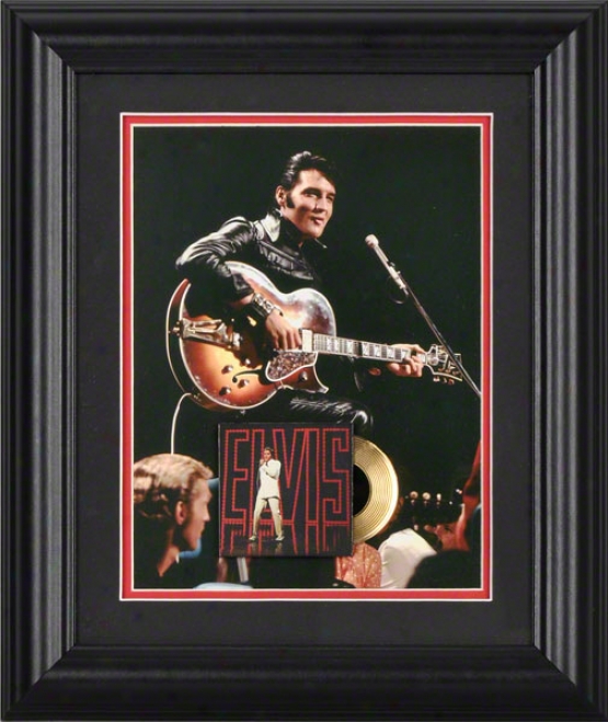 Elvis Presley Framed Photograph  Details: 6x8, 68 Special, Gold Record