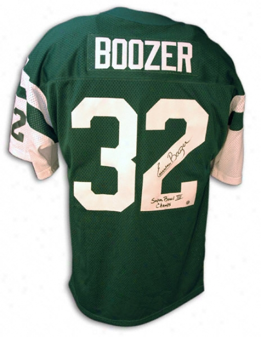 Emerson Boozer Autographed Green Throwback Jersey With ''sb Iii Champs'' Inscription