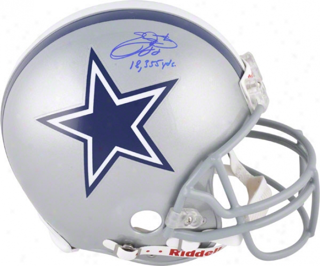 Emmitt Smith Autographed Pro-line Helmet  Details: Dallas Cowboys, Authentic Riddell Helmet, 18355 Yds Inscription