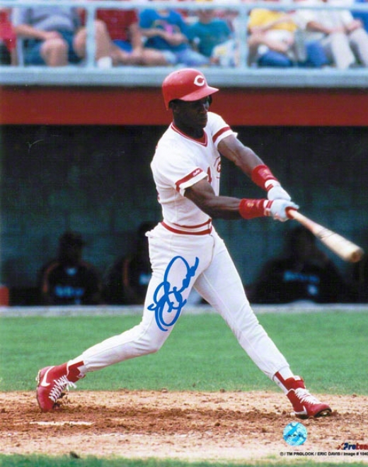 Eric Davis Cincinnati Reds Autographed 8x10 Photo Swing