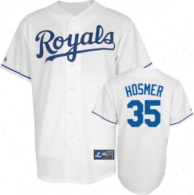 Eric Hosmer Jersey: Adult Elevated Home White Replica #35 Kansas City Royals Jersey