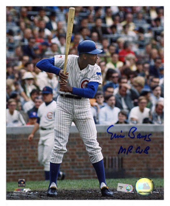 Ernie Banks Chicago Cubs Autographed 8x10 Photo W/ Inscripiton &quotme. Cub&quot