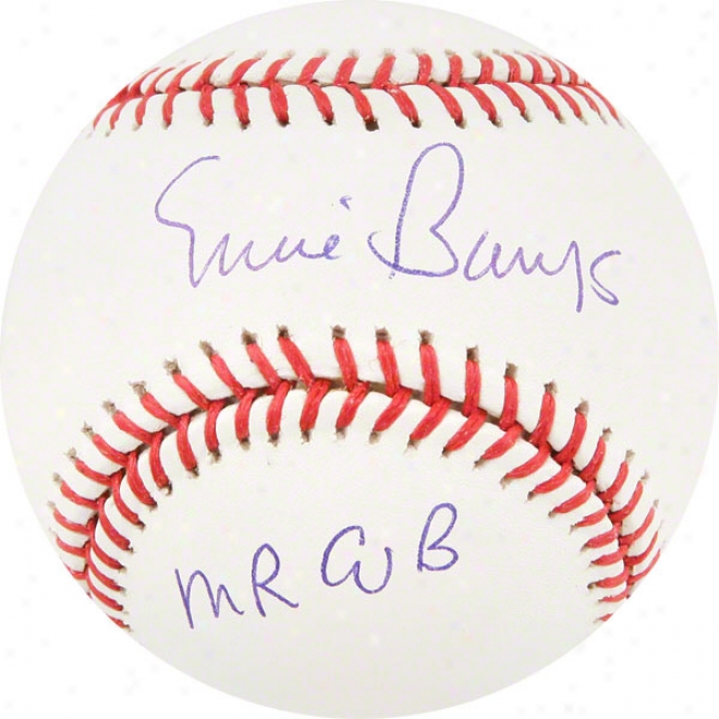 Ernie Banks Chicago Cubs Autographed Baseball W/ Inscription &quotmr. Cub&quot