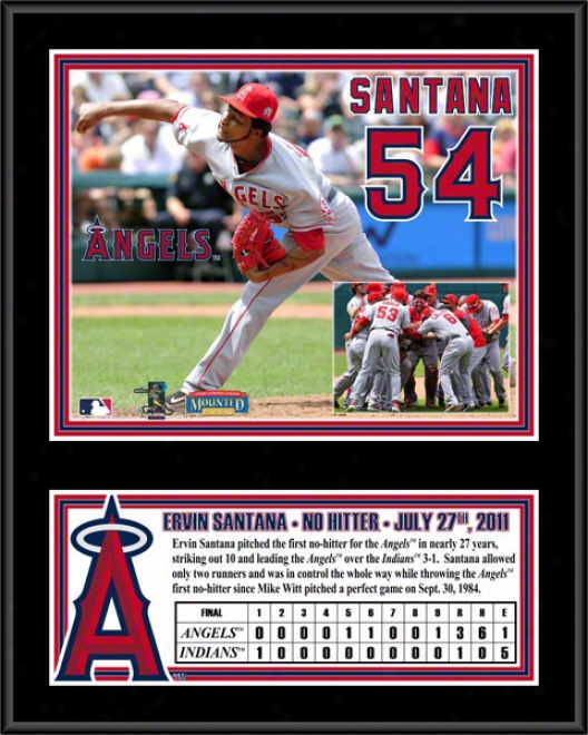 Ervin Santana Sublimaged 12x15 Plaque  Details: Los Angeles Angels Of Anaheim, No Hitter