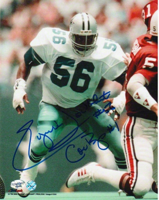 Eugene &quotthe Hiting Machine&quot Lockhart Dallas Cowboys Autographed 8x10 Photo Vs Cardinals