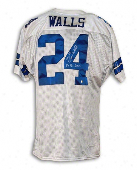 Everson Walls Dallas Cowboys Autographed White Throwback Jersey Inwcribed 4x Pro Bowl