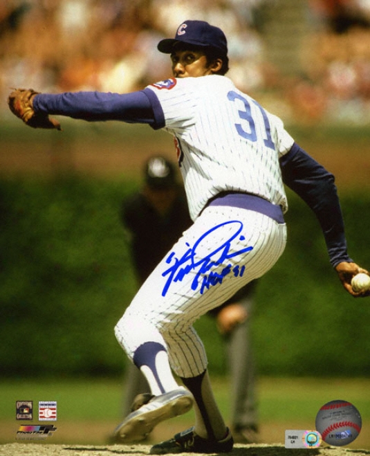 Ferguson Jenkins Chicago Cubs Autographed 8x10 Photograph With Hof 91 Inscription