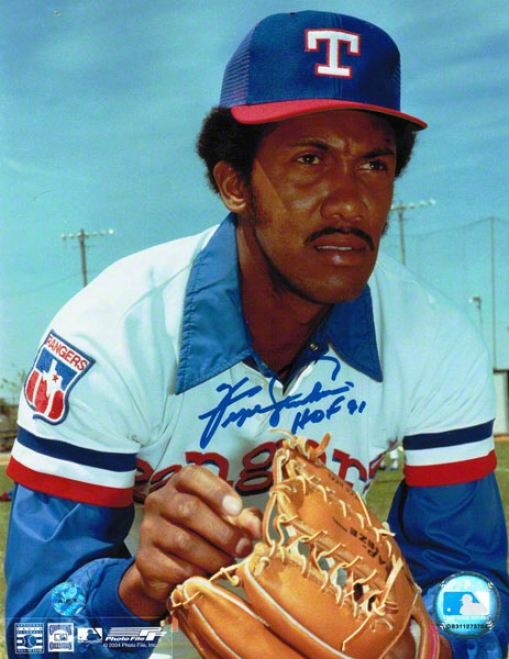 Ferguson Jenkins Texas Rangers Autographed 8x10 Photo Looking For The Signify Inscribed Hof 91