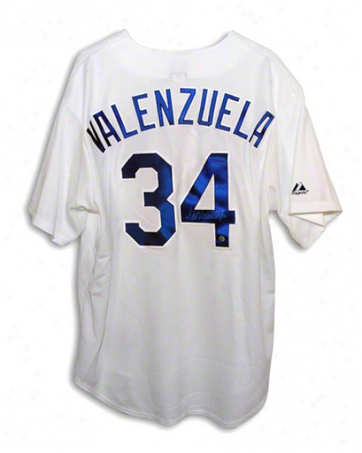 Fernando Valenzuela Autographed Los Angeles Dodgers White Majestic Jersey