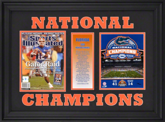 Florida Gators - 2006 Football National Champions - Fraemd Sports Illustrated Collectible Magazine With 8x10 Photograph