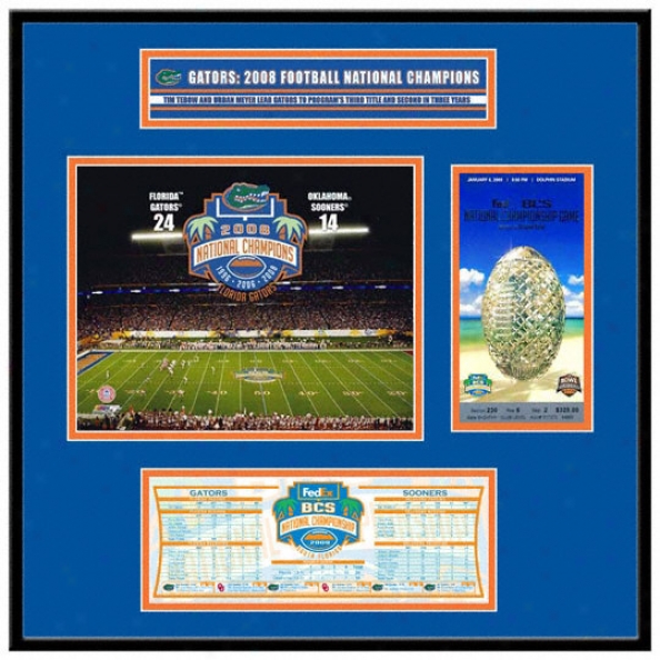 Florida Gators 2008 Bcs Champions My Ticket Frame Jr.