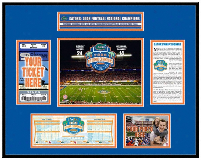 Florida Gators 2008 Bcs Champions Tickeet Frame