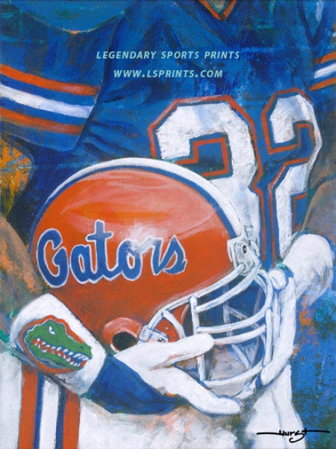 Florida Gators - &quotu Of F Helm Series&quot - Oversized Unframed Giclee