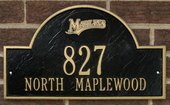 Florida Marlins Black And Gold Personalized Address Wall Plaque