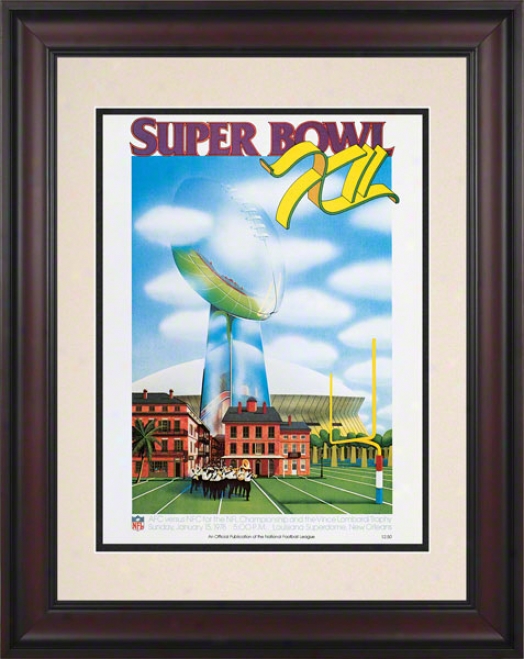 Framed 10.5 X 14 Super Bowl Xii Program Prinf  Details: 1978, Cowbohs Vs Broncos