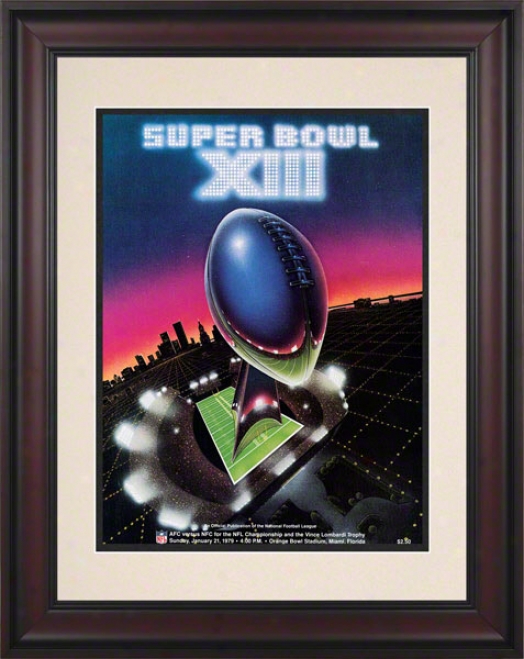 Framed 10.5 X 14 Super Hollow Xiii Program Print  Details: 1979, Steelers Vs Cowboys