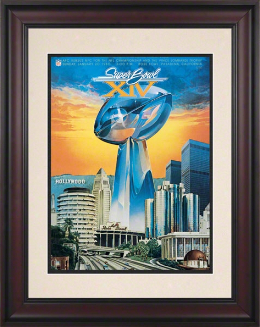 Framed 10.5 X 14 Super Bowl Xiv Program Print  Details: 1980, Steele5s Vs Rams