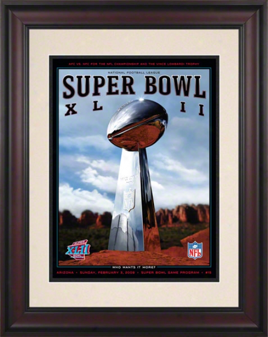 Framed 10.5 X 14 Super Bowk Xkio Program Print  Details: 2008, Giants Vs Patriots