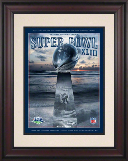 Framed 10.5 X 14 Super Goblet Xliii Program Print  Details: 2009, Steelers Vs Cardinals