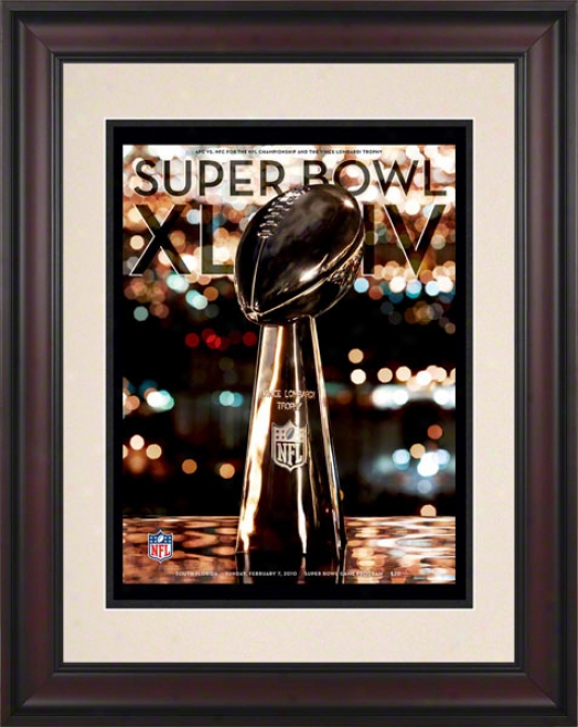 Framed 10.5 X 14 Super Bowl Xliv Program Pirnt  Details: 2010 Saints Vs Colts