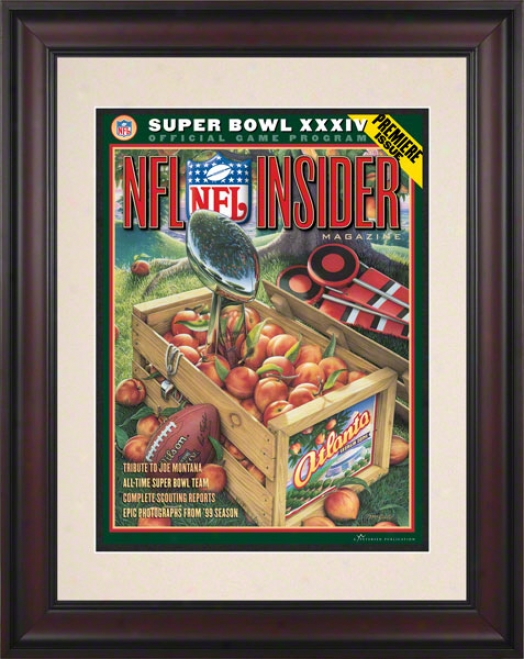 Framed 10.5 X 14 Super Bowl Xxxiv Program Print  Deails: 2000, Rams Vs Titans