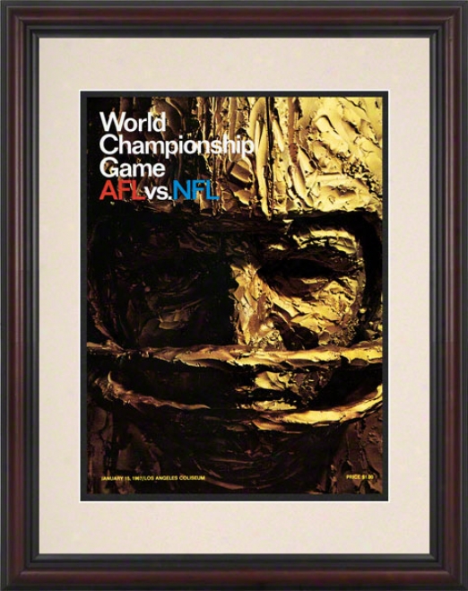 Framed 8.5 X 11 Super Bowl I Program Print  Details: 1967, Packers Vs Chifes