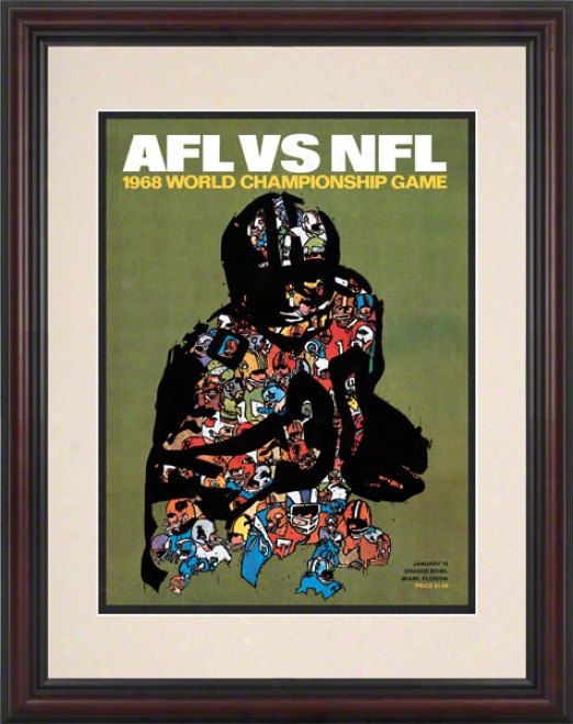 Framed 8.5 X 11 Super Bowl Ii Program Print  Details: 1968, Packers Vs Raiders