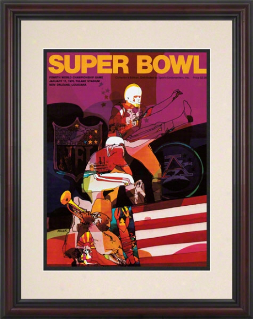 Framed 8.5 X 11 Super Bowl Iv Program Print  Particulars: 1970, Chiefs Vs Vikings