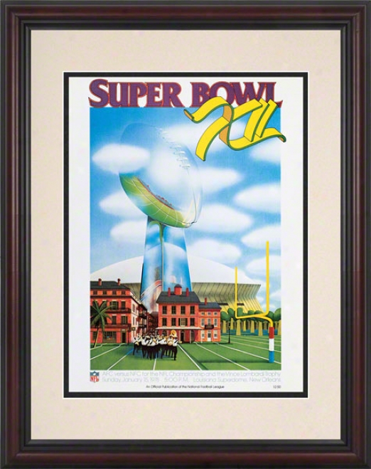 Framed 8.5 X 11 Super Bowl Xii Program Print  Detaila: 1978, Cowboys Vs Broncos