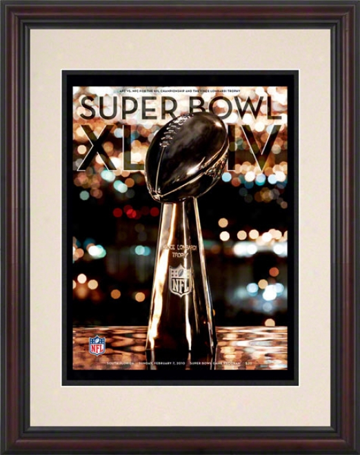 Framed 8.5 X 11 Super Bowl Xliv Program Calico  Details: 2010, Saints Vs Colts