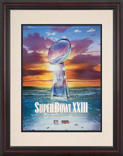 Framed 8.5 X 11 Super Bowl Xxiii Program Print  Details: 1989, 49ers Vs Bengals