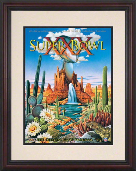 Framed 8.5 X 11 Super Bowl Xxx Program Print  Particulars: 1996, Cowboys Vs Steelers