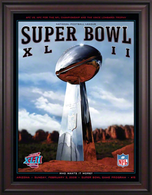 Framed Canvas 36 X4 8 Super Hollow Xlii Program Print  Details: 2008, Giants Vs Patriots