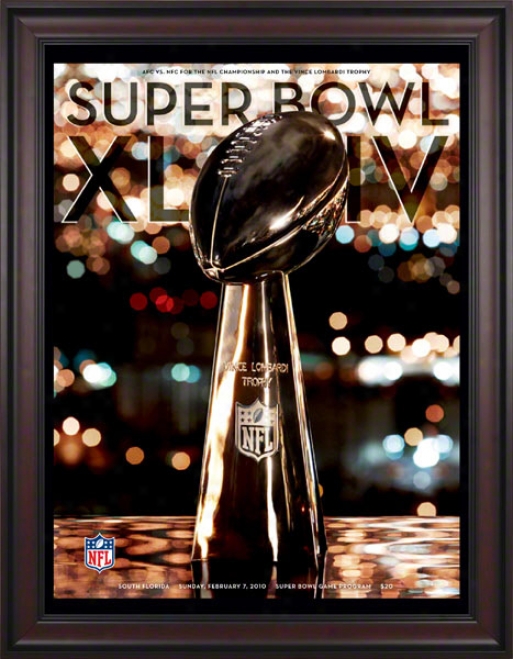 Framed Canvas 36 X 48 Super Bowl Xliv Program Print  Details: 2010, Saints Vs Colts