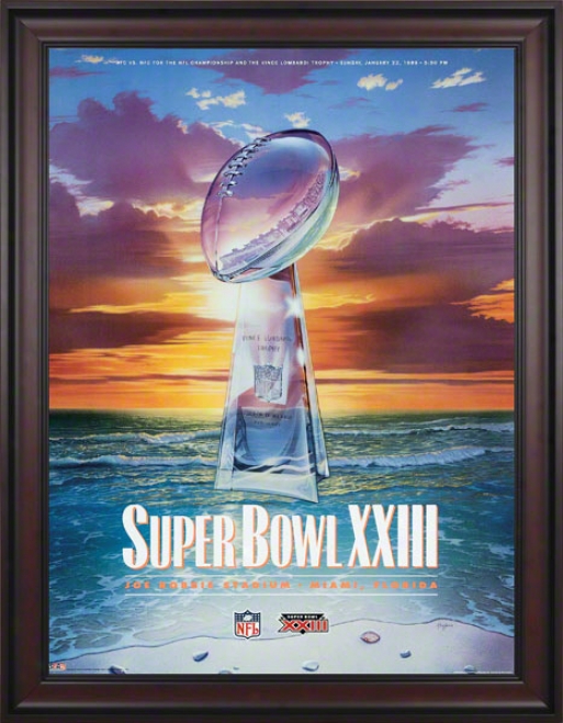 Framed Canvas 36 X 48 Super Bowl Xxiii Prlgram Print  eDtails: 1989, 49ers Vs Bengals