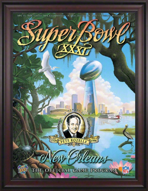 Framed Canvas 36 X 48 Super Bowl Xxxi Program Print  Particulars: 1997, Packers Vs Patriots