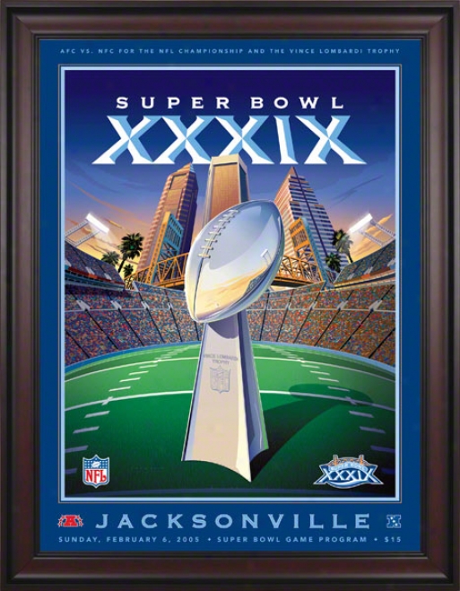 Framed Canvas 36 X 48 Super Goblet Xxxix Program Print  Details: 2005, Patriots Vs Eagles