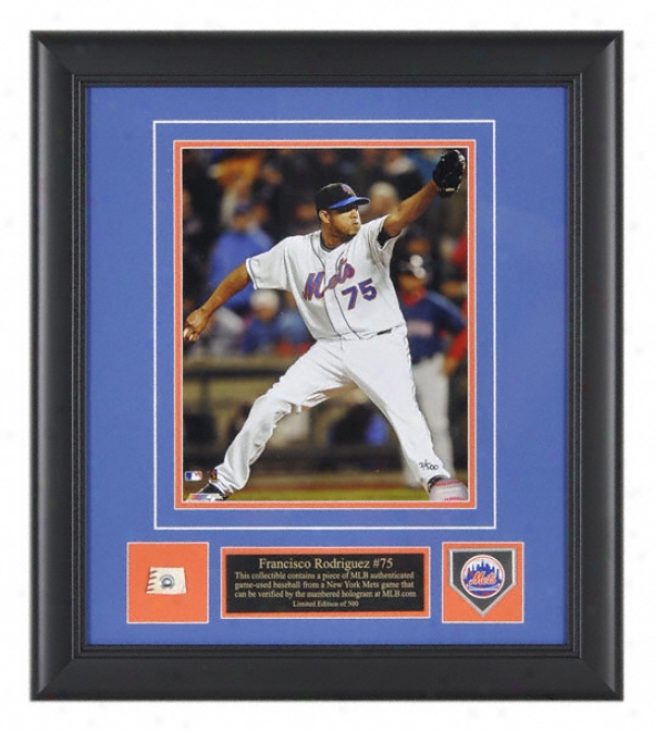 Francisco RodriguezPhotograph - New York Mets Fraamed 8x10 Picture With Team Medallion And Game Used Baseball