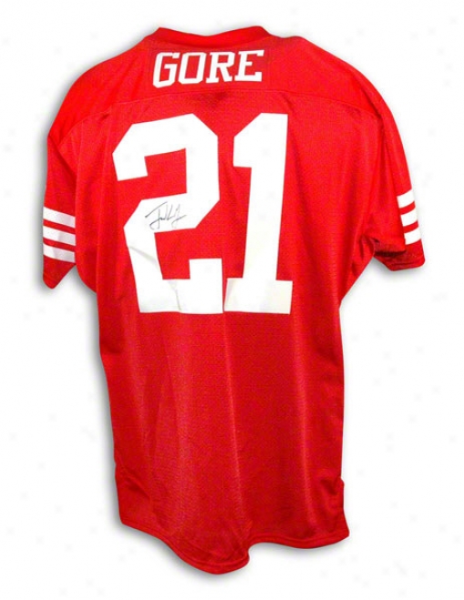 Frank Gore Autographed San Francisco 49ers Red Throwback Jersey