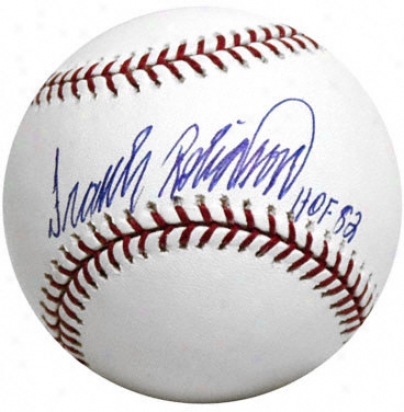 Frank Robinson Autographed Baseball  Details: Hof Inscription