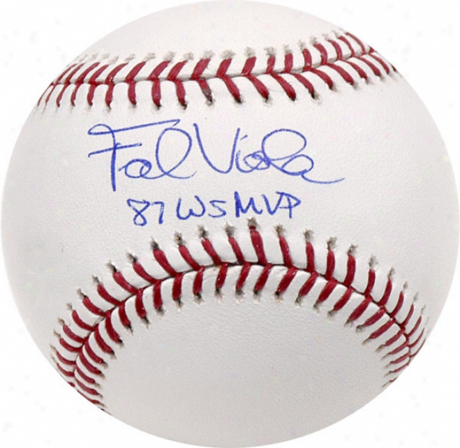 Frank Viola Autographed Baseball  Detaips: 1987 World Series Mfp Inscription