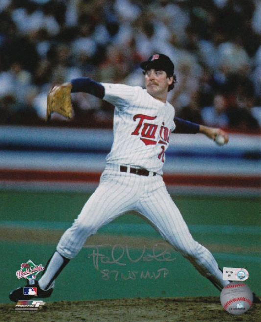 Frank Viola Minnesota Twins Autographed 8x10 Photograph With 87 Ws Mvp Inscription - White Ink