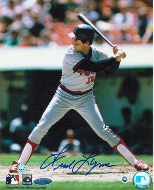 Fred Lynn Autographed Los Angeles Angels 8x10 Photo