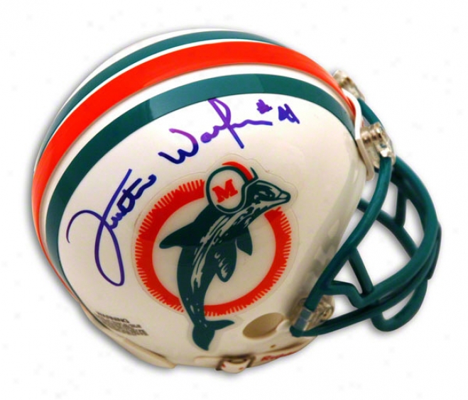 Fulton Walker Autographed Miami Dolphins Throback Mini Helmet