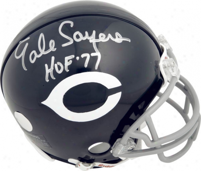 Gale Sayers Chicago Bears Autographed Throwback Mini Helmet With Hof Inscription