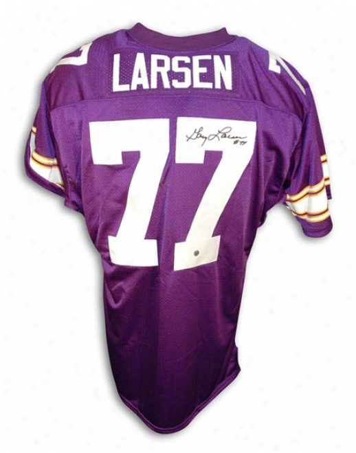 Gary Larsen Autographed Minnesota Vikings Purple Throwback Jersey