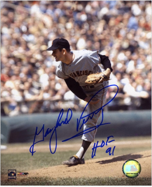 Gaylord Perry San Francisco Giants - Releasing Ball - Autographed 8x10 Photograph With Hof 1991 Inscriptkon