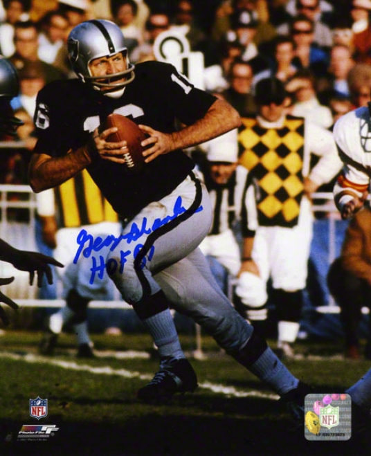 George Blanda Autographed 8x10 Photograph  Details: Oakland Raiders, With &quothof 81&quot Inscription